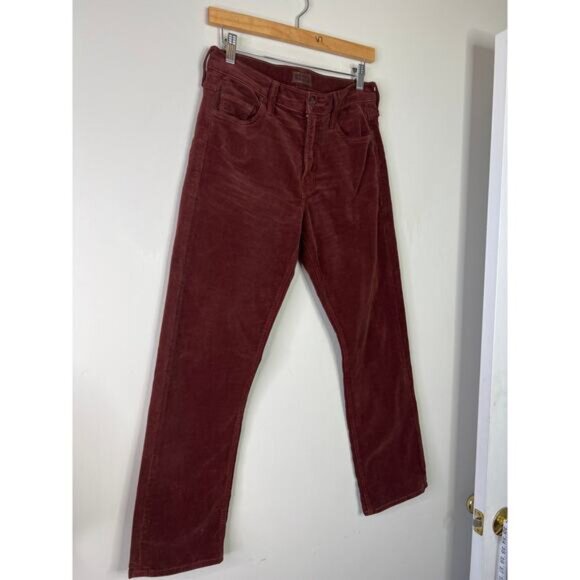 NEW MOTHER Corduroy Mid Rise Rider Ankle Brown Pant in Rum Russian Size: 28 - Picture 3 of 7